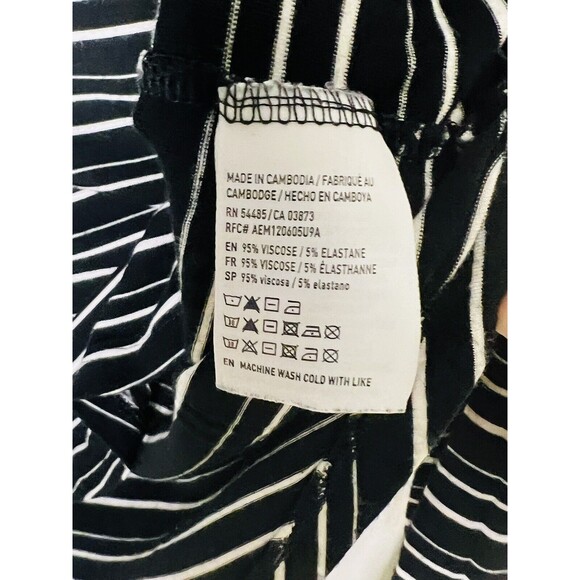 American Eagle Soft and Sexy Black White Striped Long Sleeve Shirt Size XS - Picture 7 of 9